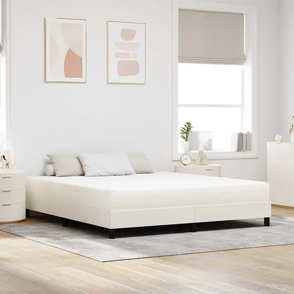 Matelas de Lit avec matelas Crème 180 x 200 cm tissu