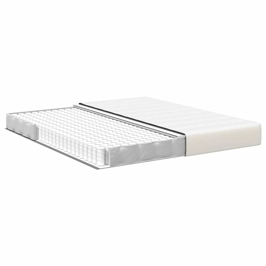 Matelas de Lit avec matelas Crème 180 x 200 cm tissu - 4