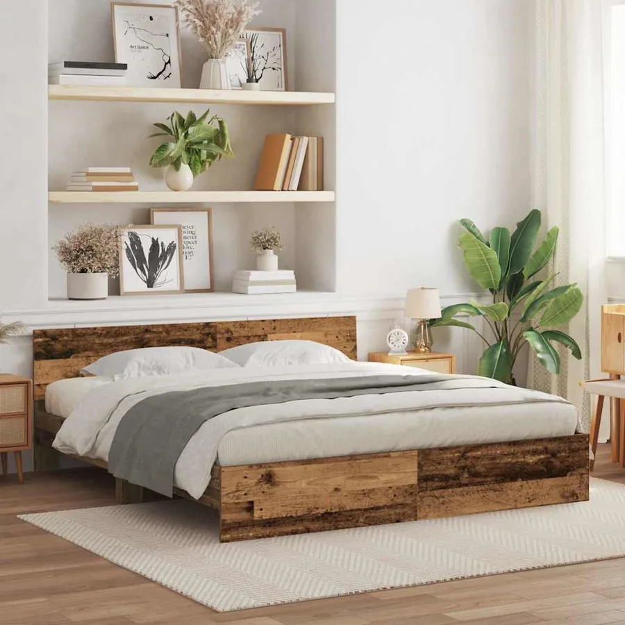 Cadre de lit Bois ancien 203 x 185 x 70 cm Bois d'ingénierie