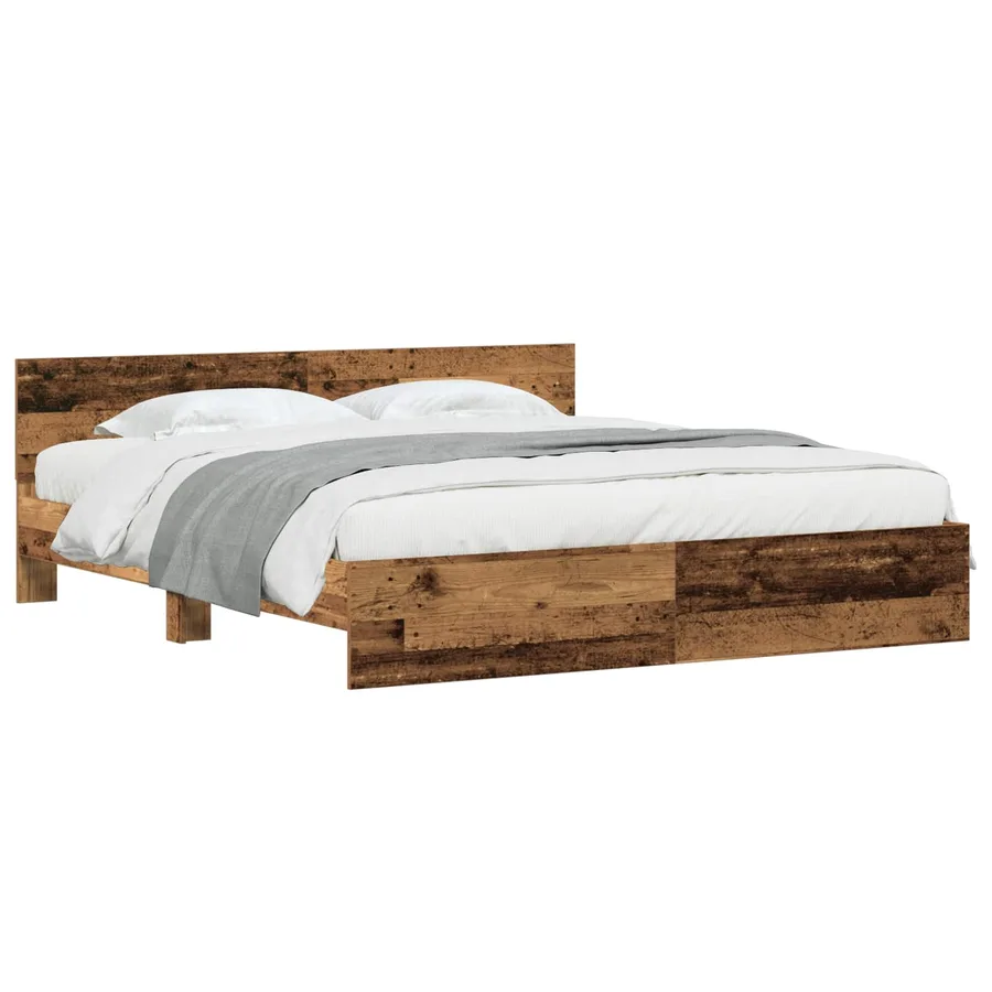 Cadre de lit Bois ancien 203 x 185 x 70 cm Bois d'ingénierie - 2