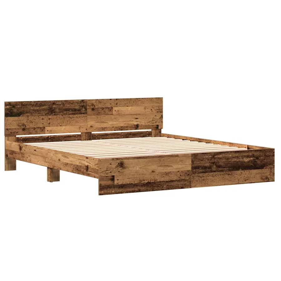 Cadre de lit Bois ancien 203 x 185 x 70 cm Bois d'ingénierie - 4