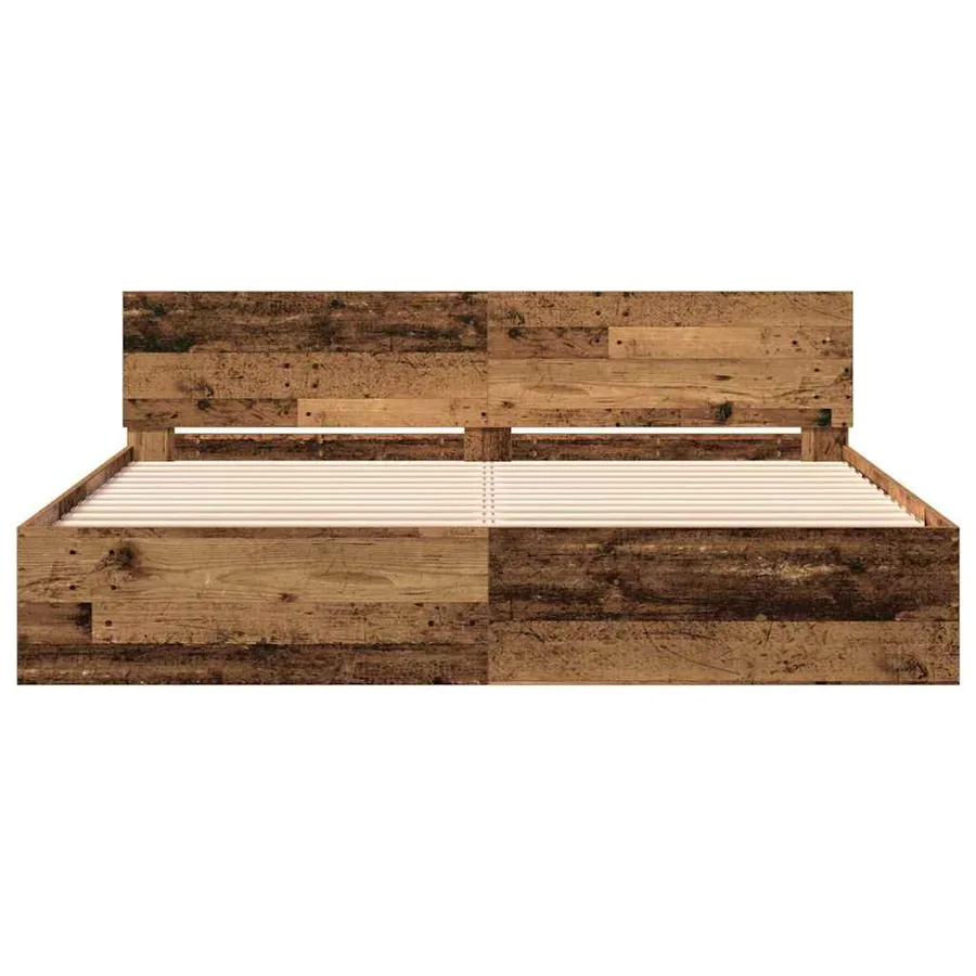 Cadre de lit Bois ancien 203 x 185 x 70 cm Bois d'ingénierie - 5