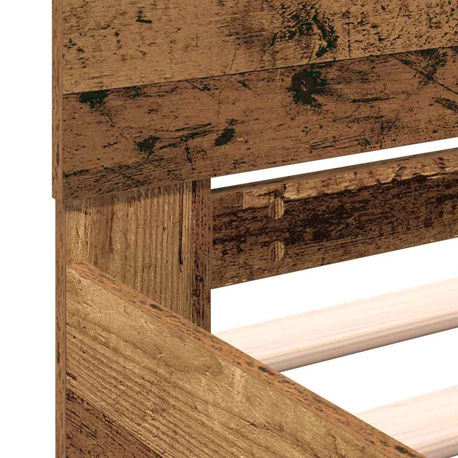 Cadre de lit Bois ancien 203 x 185 x 70 cm Bois d'ingénierie - 9