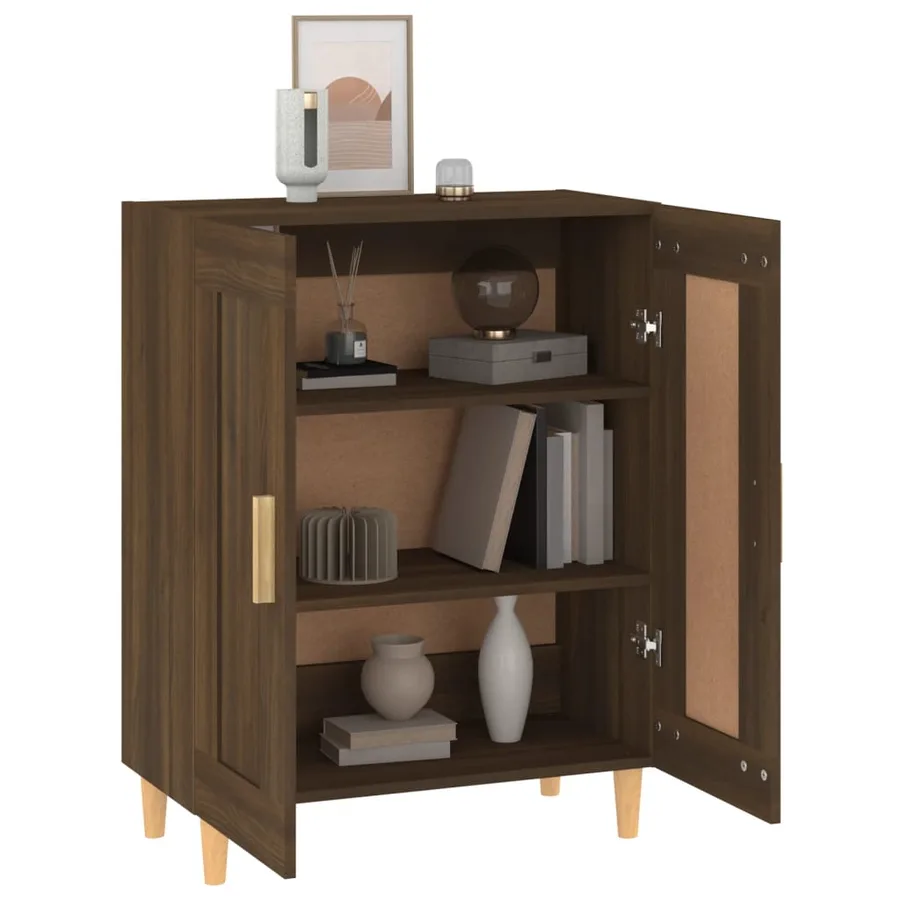 Buffet Chêne marron 69,5x34x90 cm Bois d'ingénierie - 4