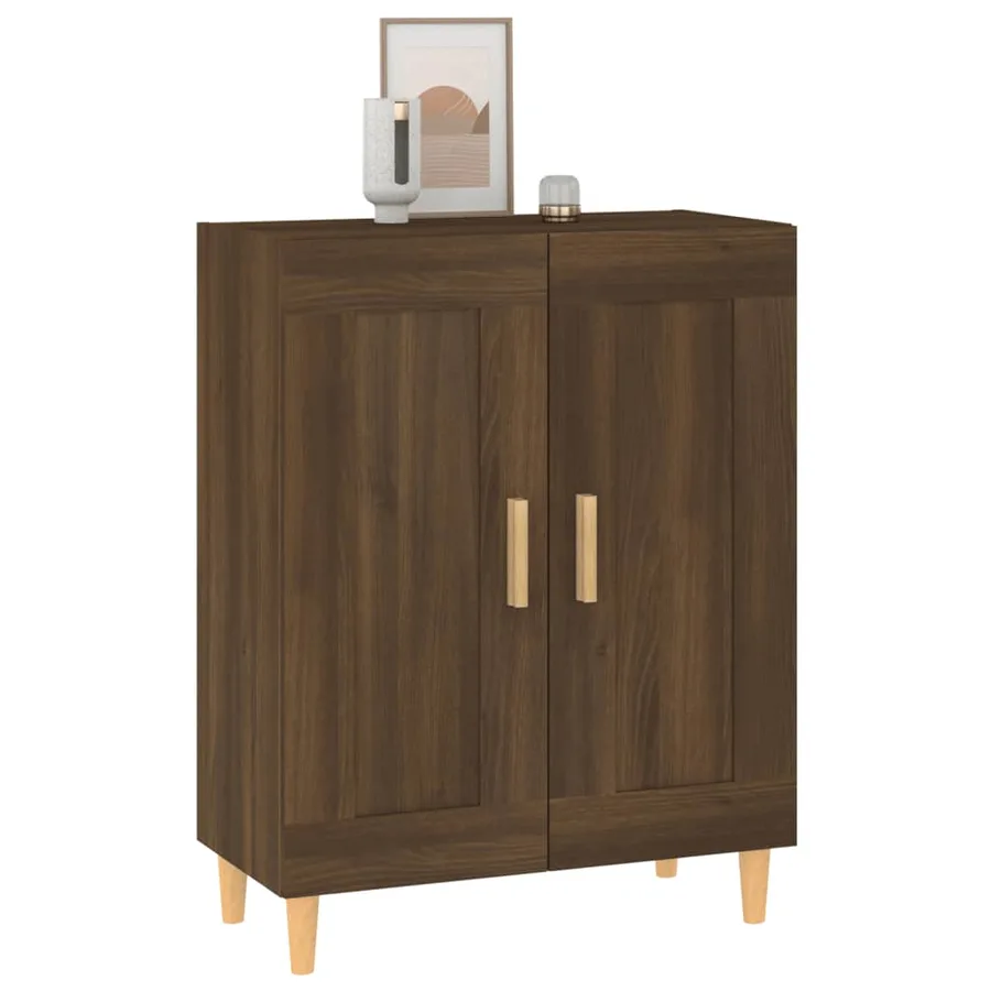 Buffet Chêne marron 69,5x34x90 cm Bois d'ingénierie - 5