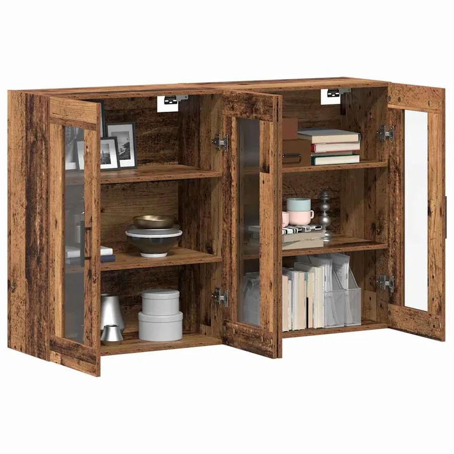 Armoires Murailles 2 pcs Bois ancien 69,5 x 34 x 90 cm - 3