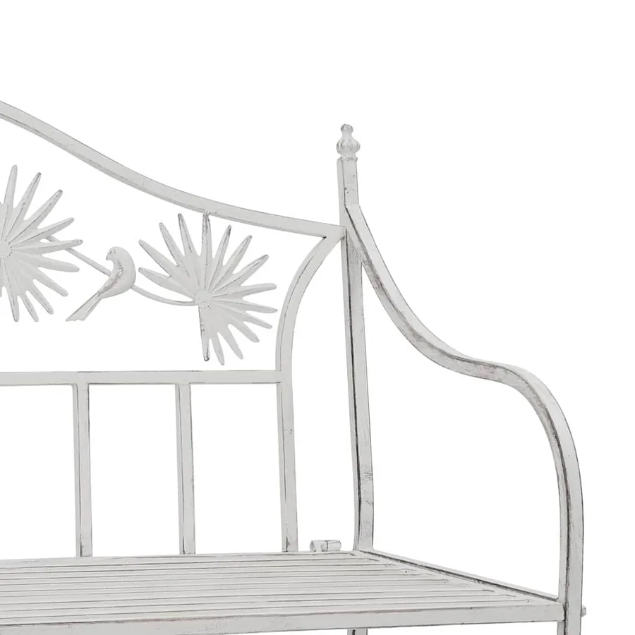 Banc de jardin Blanc antique 104 x 52,5 x 89 cm Acier - 7