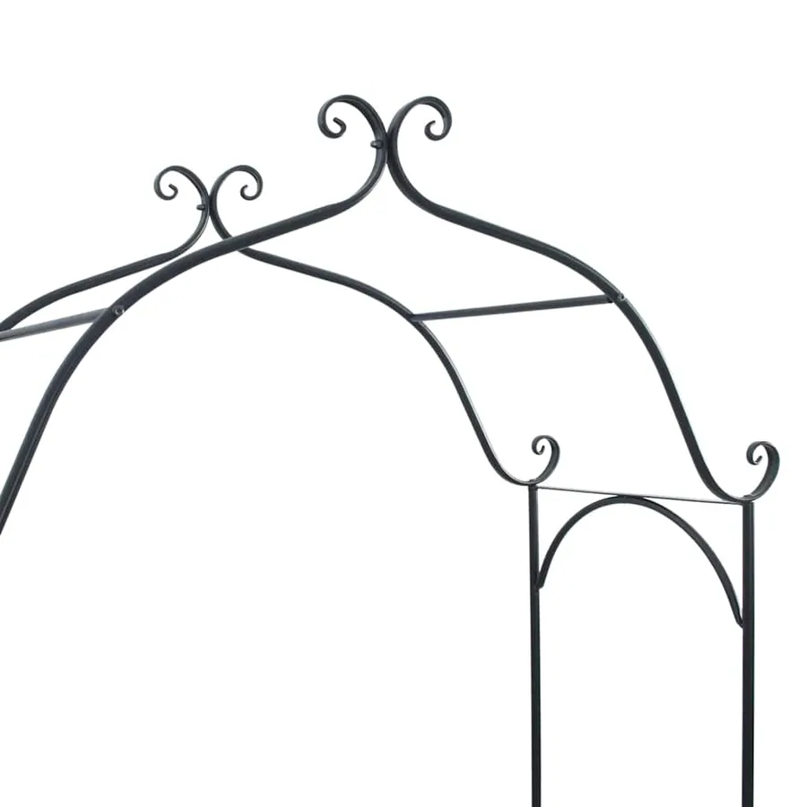 Banc de jardin Noir 121 x 48 x 200 cm Acier - 10