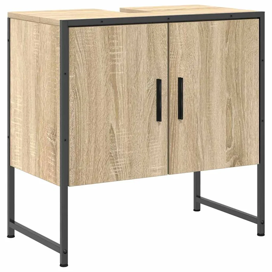 Ensemble de mobilier de salle de bain avec étagère 3 pcs Marron - 7