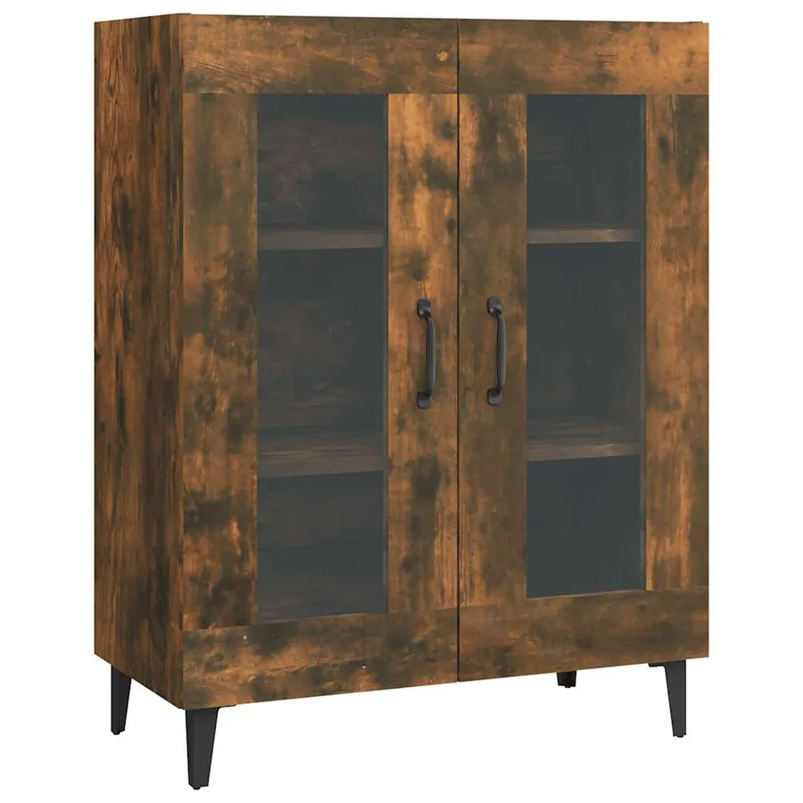 Buffet chêne fumé 69,5x34x90 cm bois d'ingénierie - 2
