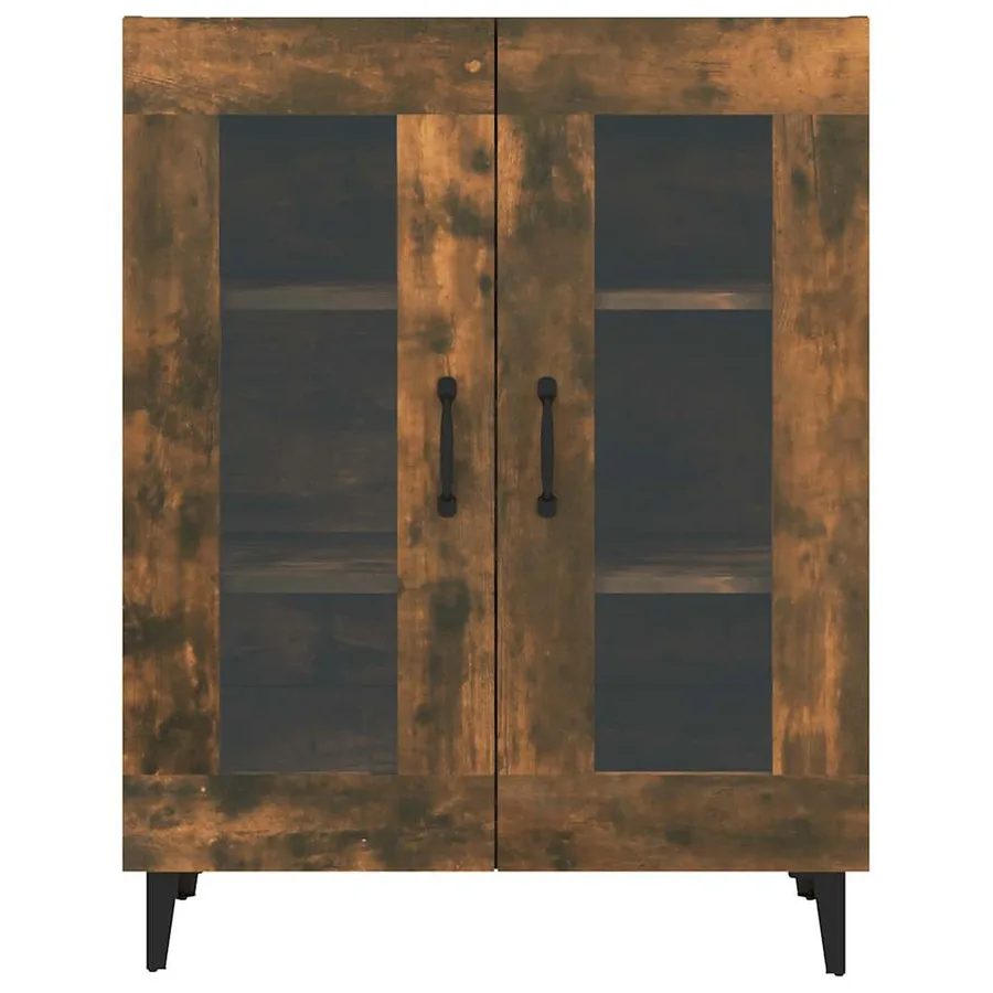 Buffet chêne fumé 69,5x34x90 cm bois d'ingénierie - 6