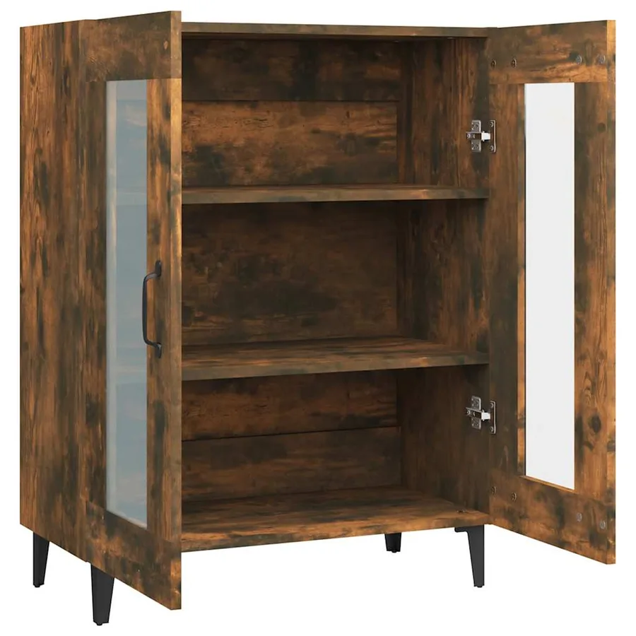 Buffet chêne fumé 69,5x34x90 cm bois d'ingénierie - 7