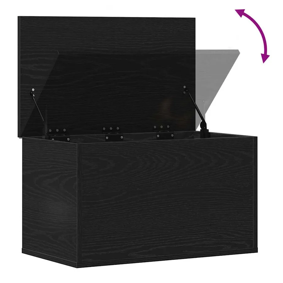 Boîte de Rangement Chêne noir 60 x 35 x 35 cm Bois d'ingénierie - 8