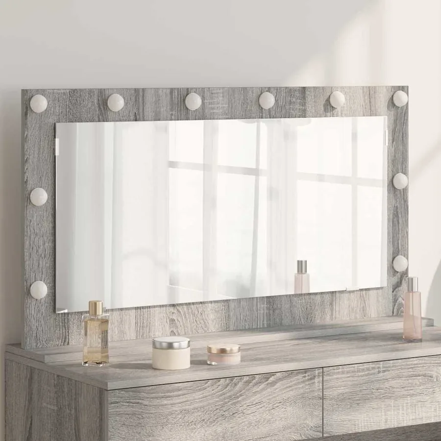 Miroir de vanité Rectangulaire Gris Sonoma 100 x 55 x 18 cm