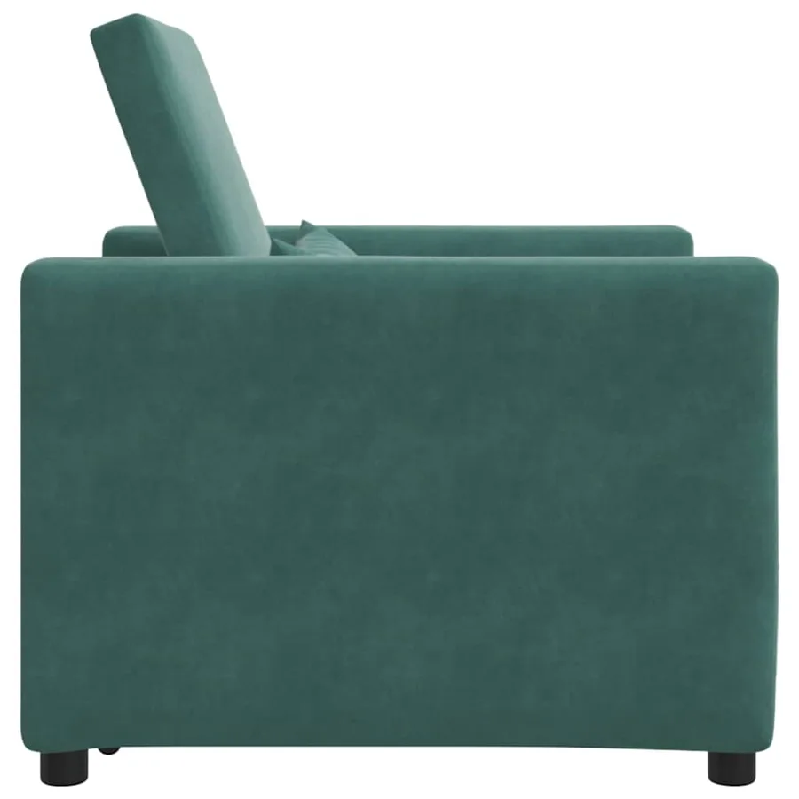 Canapé-lit escamotable simple avec des roues Vert foncé Velours - 6