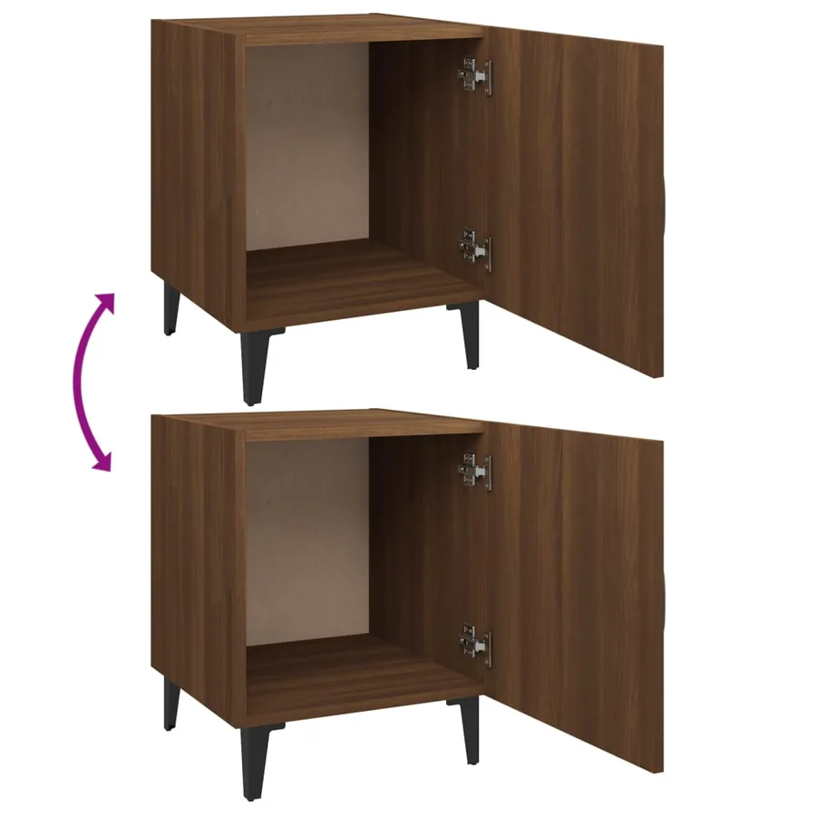 Tables de chevet 2 pcs Chêne marron Bois d'ingénierie - 7