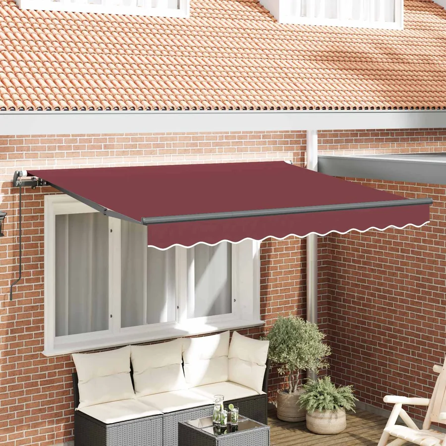 Auvent Rétractable Bordeaux 300 x 200 cm tissu