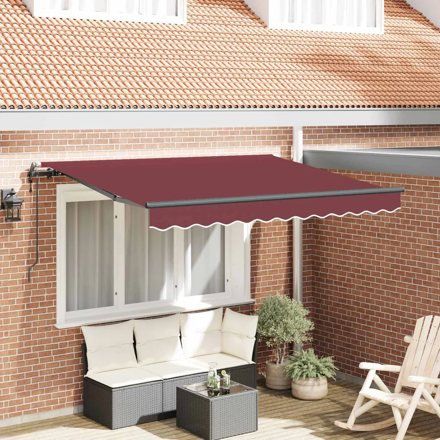 Auvent Rétractable Bordeaux 250 x 200 cm tissu