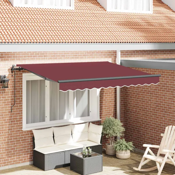 Auvent Rétractable Bordeaux 250 x 200 cm tissu