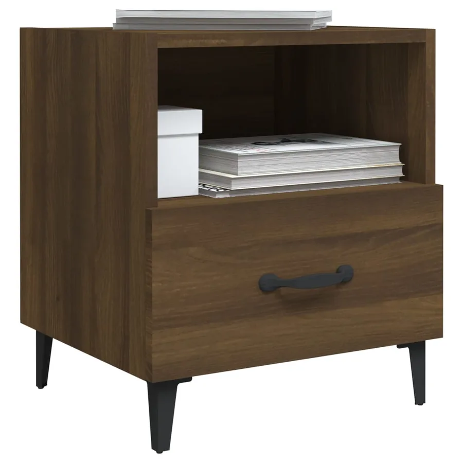 Tables de chevet 2 pcs Chêne marron Bois d'ingénierie - 7