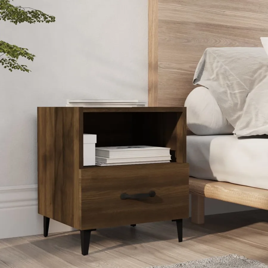 Tables de chevet 2 pcs Chêne marron Bois d'ingénierie - 8