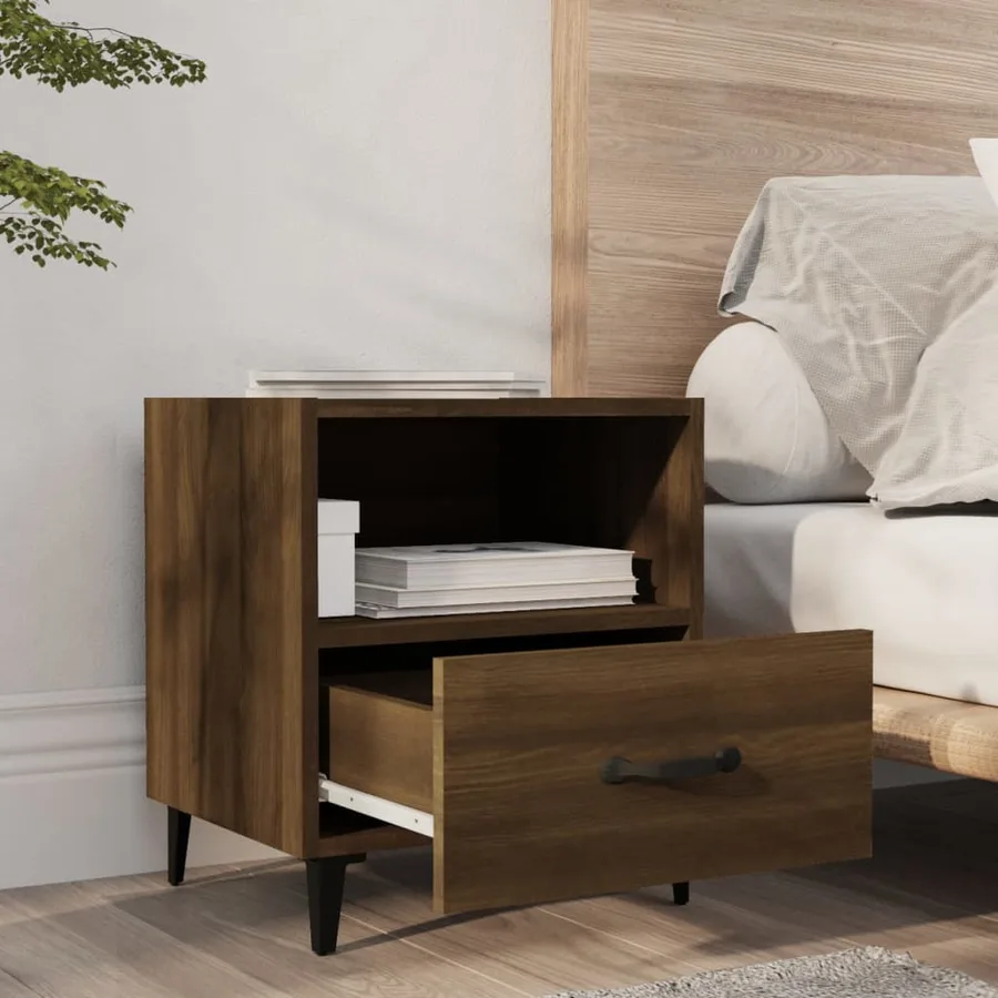Tables de chevet 2 pcs Chêne marron Bois d'ingénierie - 9