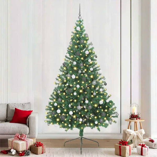 Sapin de Noël artificiel pré-éclairé Vert 240 cm PVC