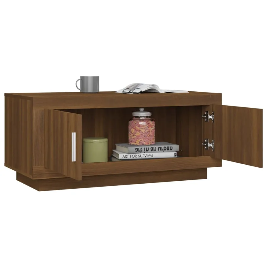 Table basse Chêne marron 102x50x45 cm Bois d'ingénierie - 4