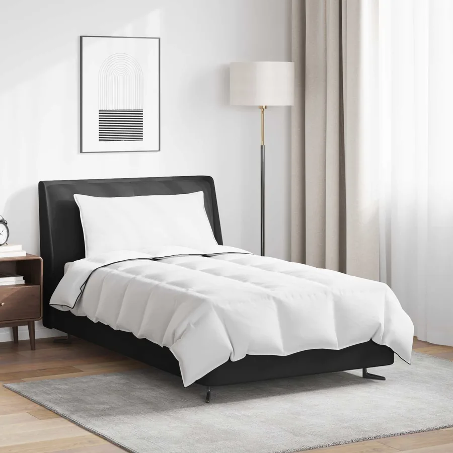 Duvet d'hiver avec oreiller 2 pcs Blanc Plume de canard