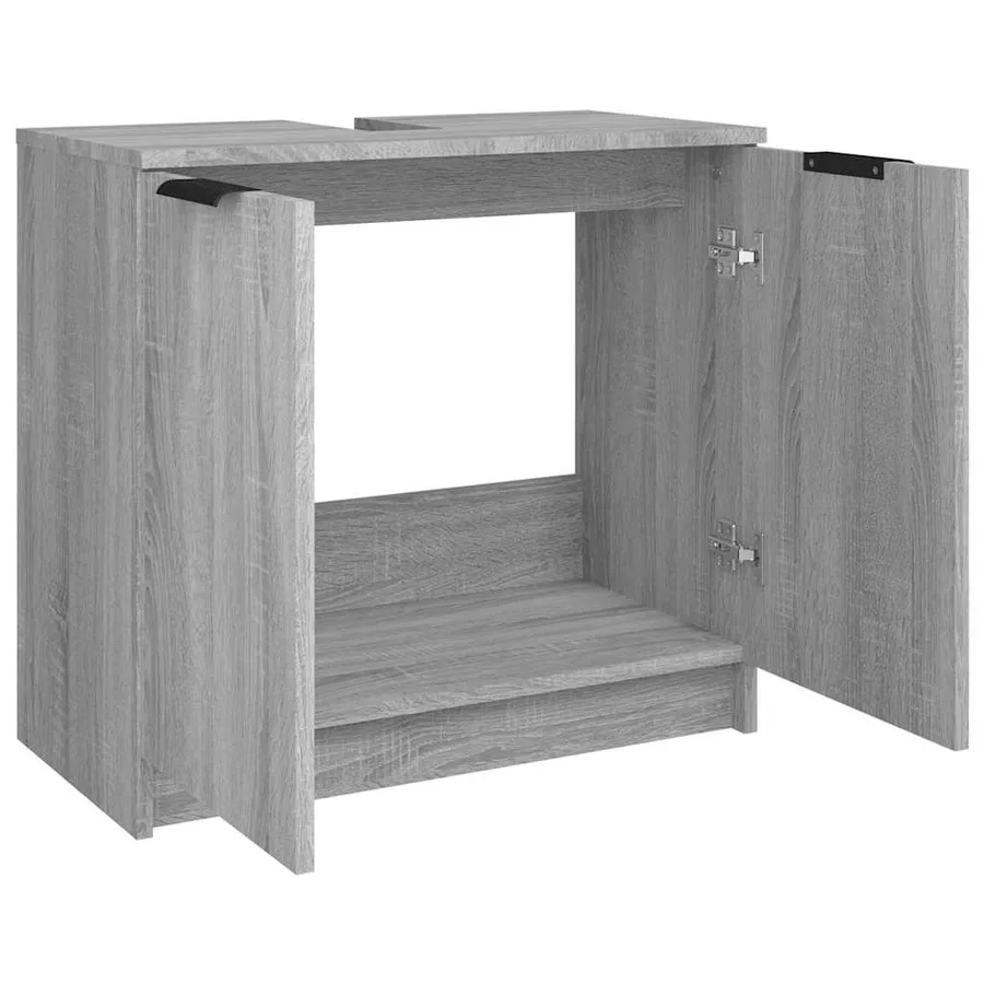 Armoire de bain Sonoma gris 64,5x33,5x59 cm Bois d'ingénierie - 9