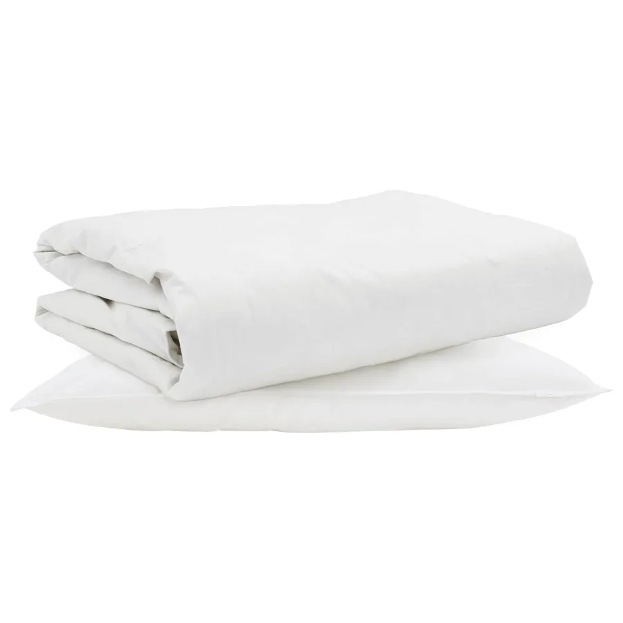 Duvet d'été simple avec oreiller 2 pcs Blanc Plume de canard - 2