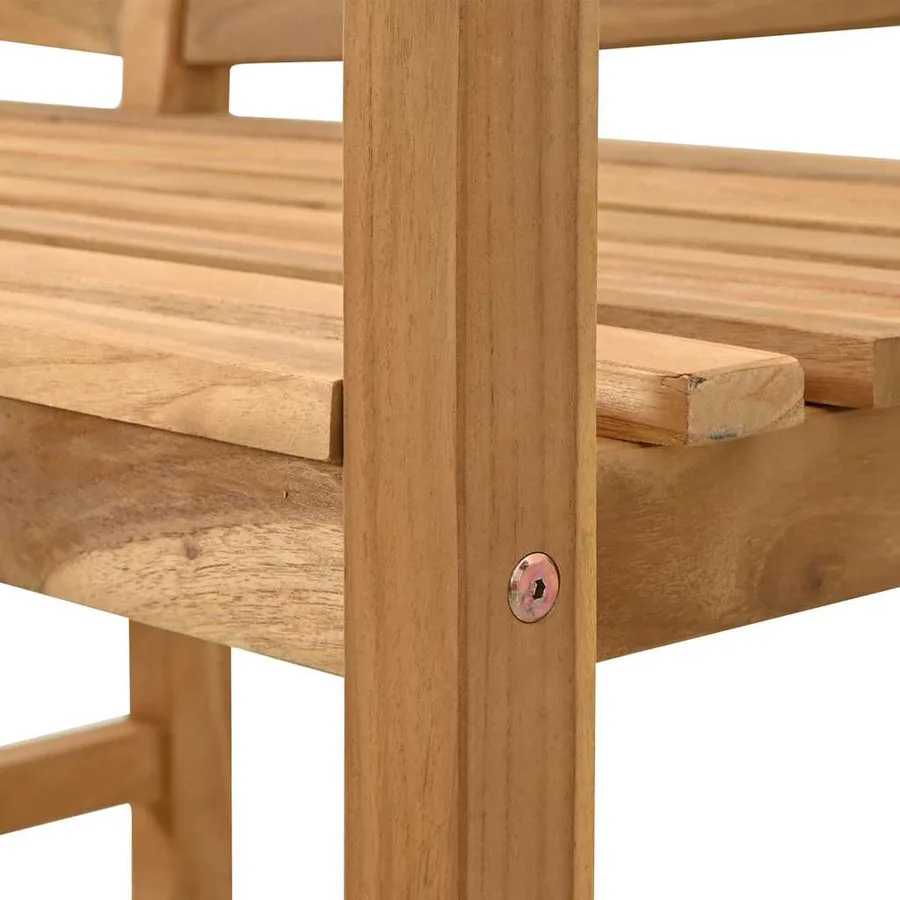 banc Marron 120 x 53,5 x 85 cm Bois de teck massif - 8
