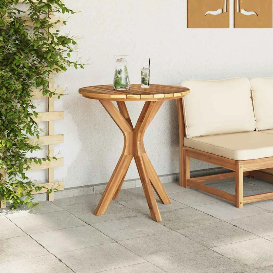 Table d'appoint Marron 70 x 70 x 75 cm Bois de teck massif - 4