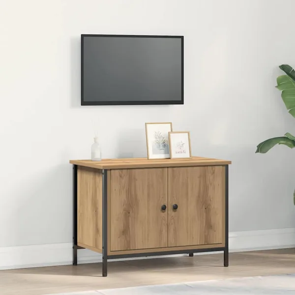 Meuble TV Chêne artisanal 60 x 35 x 45 cm Bois d'ingénierie