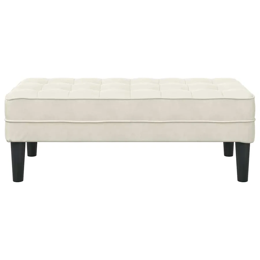 banc avec coussin Crème 113 x 57 x 39 cm Velours - 4