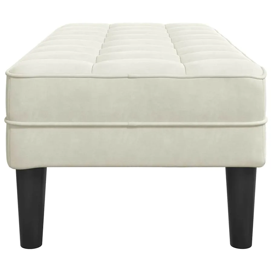 banc avec coussin Crème 113 x 57 x 39 cm Velours - 5