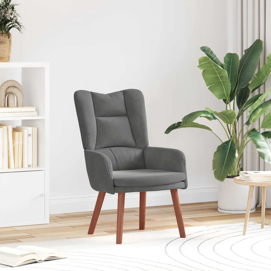 fauteuil Gris foncé 63 x 67 x 94 cm Velours