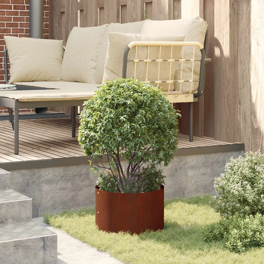 Anneau de jardinière 5 pc Rouillé 30 x 30 x 20 cm Acier patiné - 4