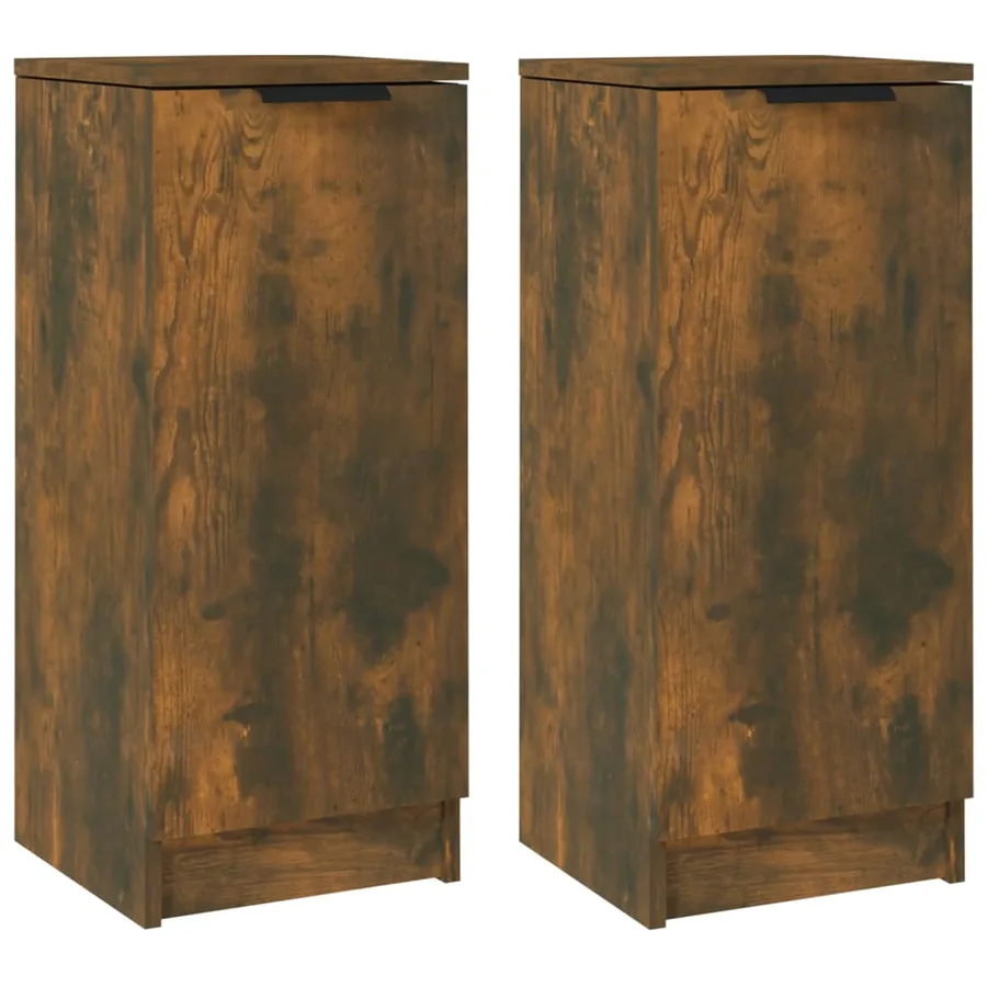 Buffets 2 pcs Chêne fumé 30x30x70 cm Bois d'ingénierie - 2