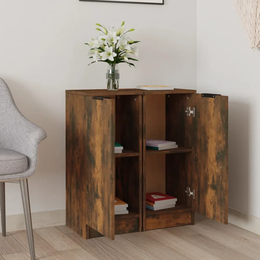 Buffets 2 pcs Chêne fumé 30x30x70 cm Bois d'ingénierie - 3