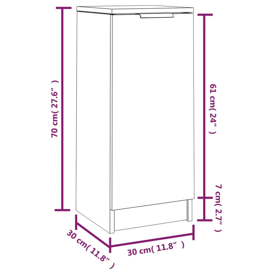 Buffets 2 pcs Chêne fumé 30x30x70 cm Bois d'ingénierie - 9