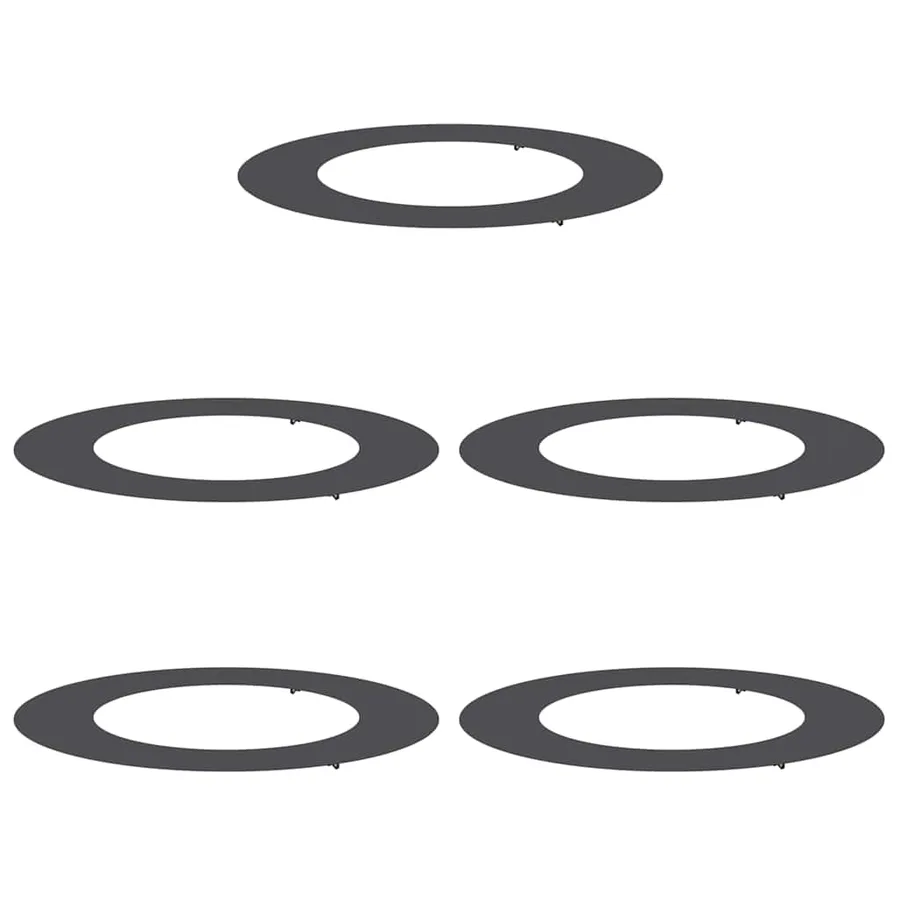 adapté pour anneaux d'arbre plats 5 pc Noir Ø50/80 cm Acier - 2