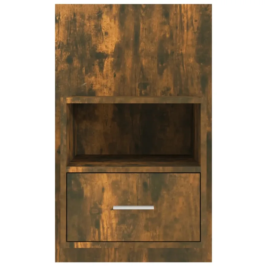 Tables de chevet murales 2 pcs Chêne fumé - 6