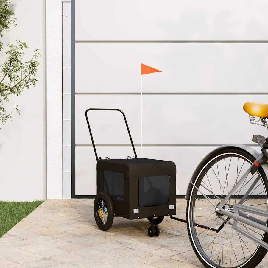 Remorque de vélo pour animaux de compagnie noir