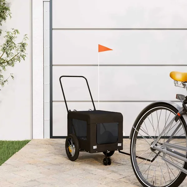 Remorque de vélo pour animaux de compagnie noir