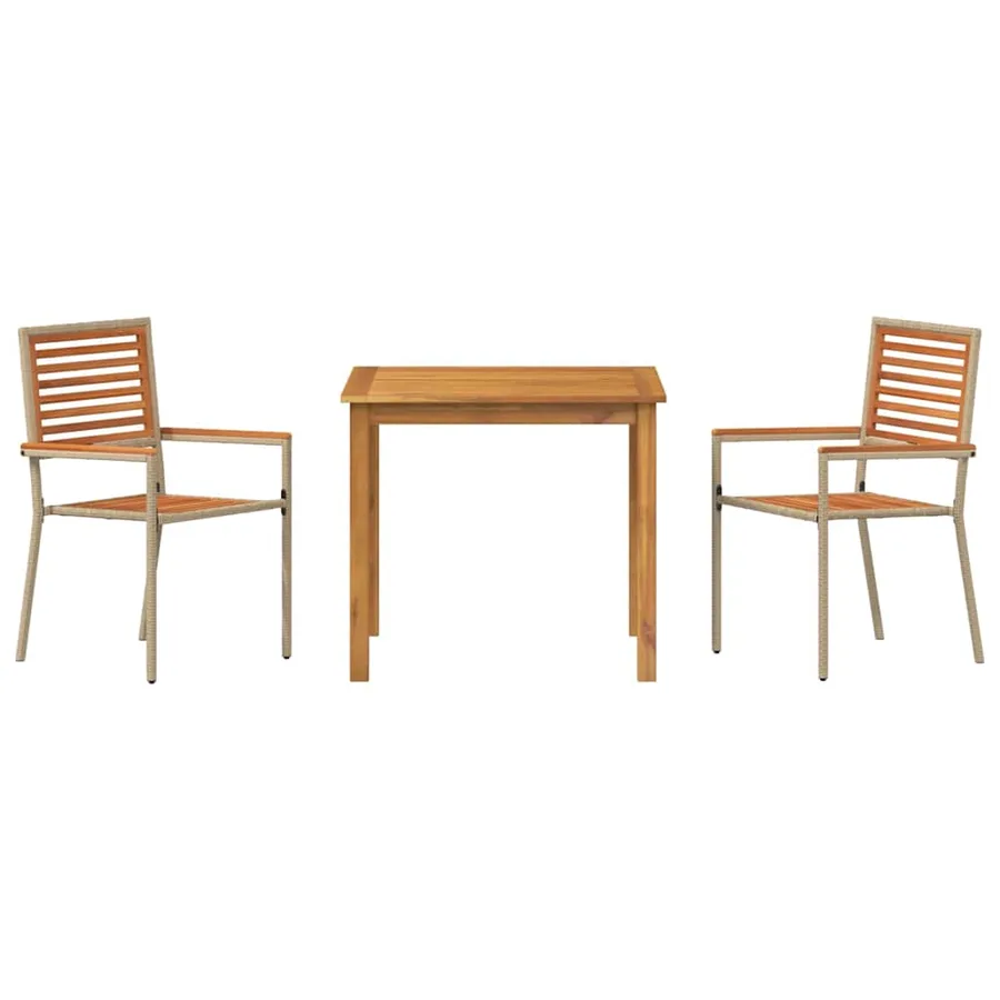 Ensemble de salle à manger pour jardin 3 pcs Beige - 7