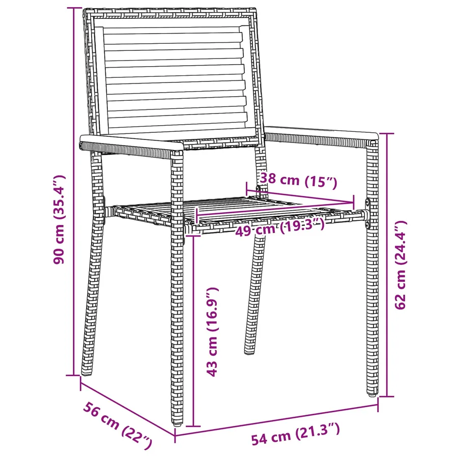 Ensemble de salle à manger pour jardin 9 pcs Noir - 13