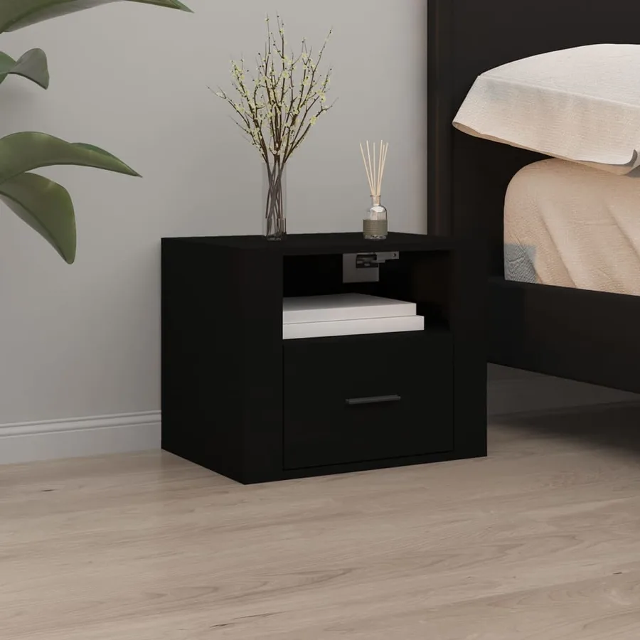 Tables de chevet murales 2 pcs Noir 50x36x40 cm - 3