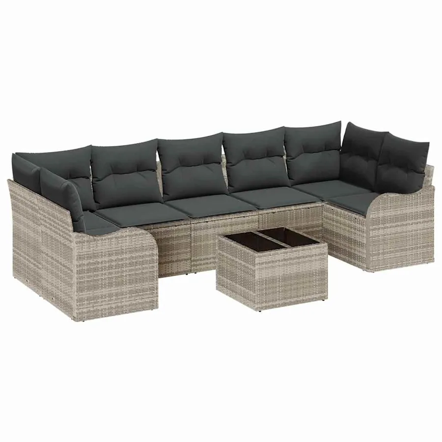 Ensemble de canapé de jardin Gris clair 55 x 55 x 37 cm - 2