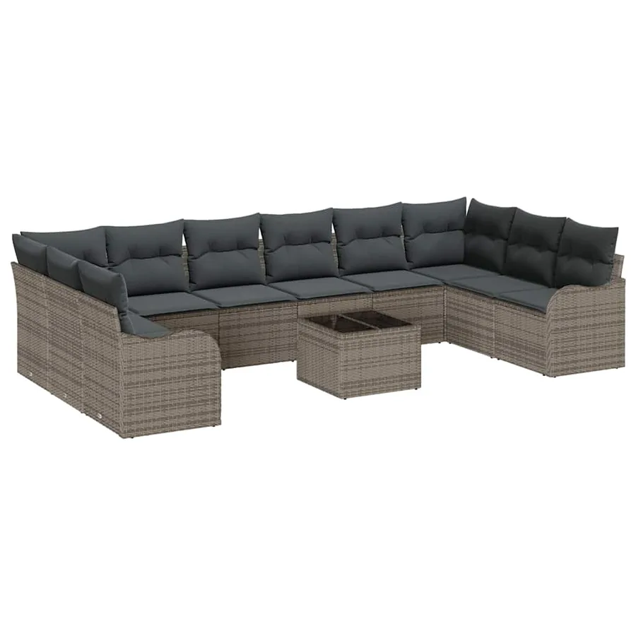 Ensemble de canapé de jardin Gris 55 x 55 x 37 cm polyrotin - 2